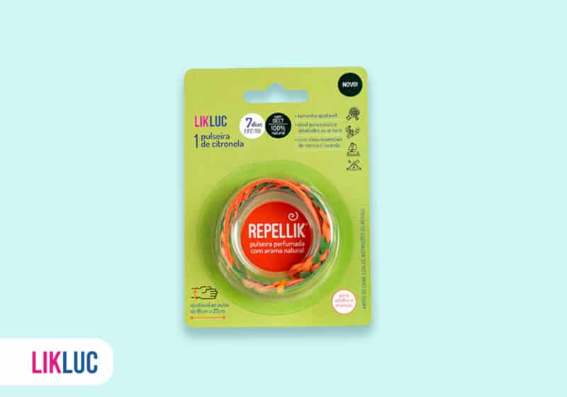 Pulsera repelente de citronela Repelik para proteção natural.